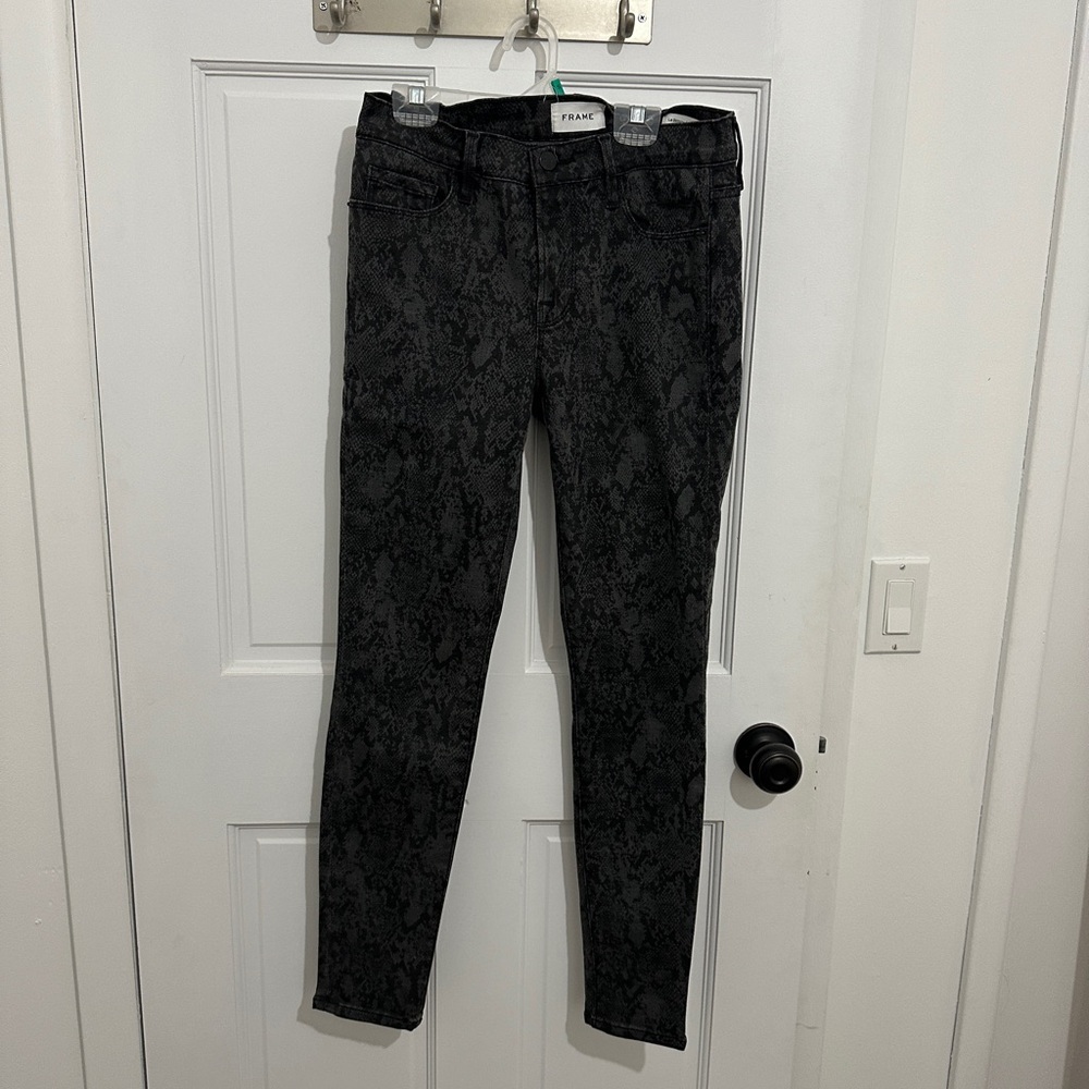 Frame Denim Charcoal Patterned Jeans